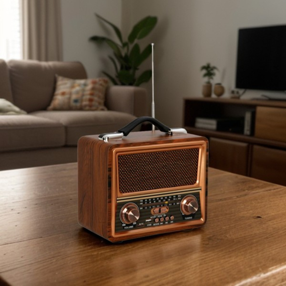 Helsinki Machine 821BT Büyükboy Nostaljik Radyo, Usb+Tf Card Okuyuculu, Telefon Tutucuklu, Müzik Çalar - Açık Kahverengi Alarmlı Saatler & Radyolar Fiyatı