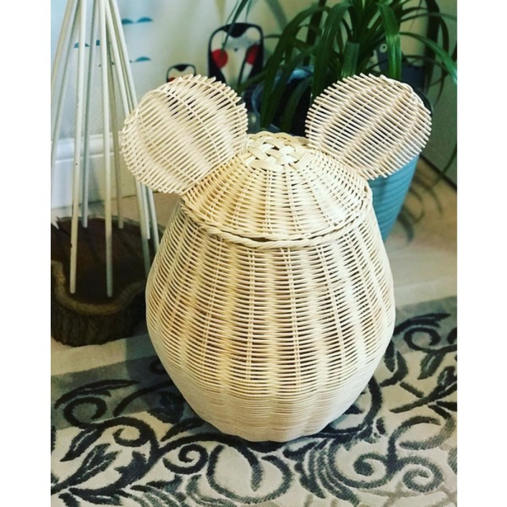 Hema Bambu Rattan Ayıcık Çamaşır Sepeti - Bej Sepet Fiyatı