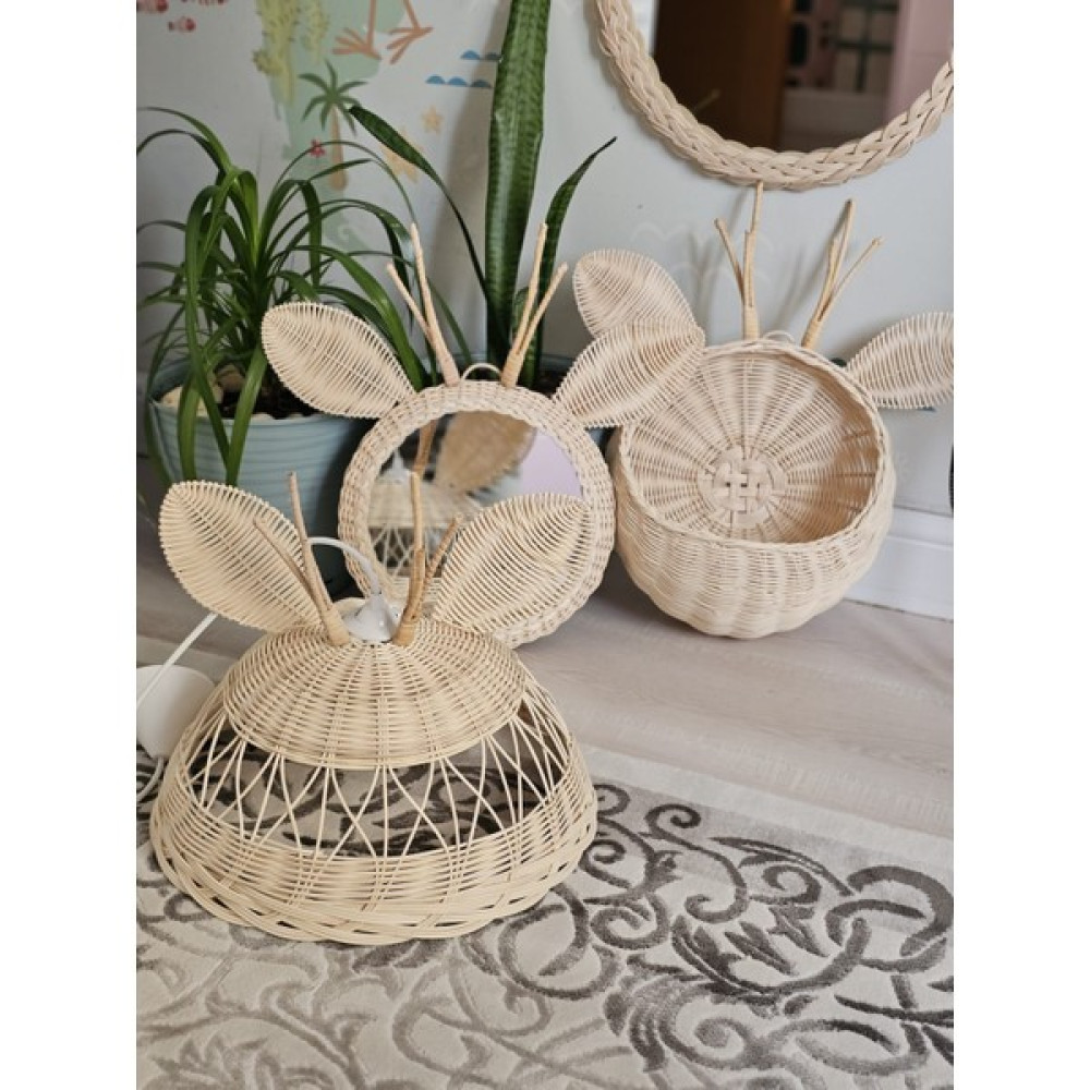 Hema Bambu Rattan Geyik Büyük Boy 3lü Takım - Ekru Avize Fiyatı