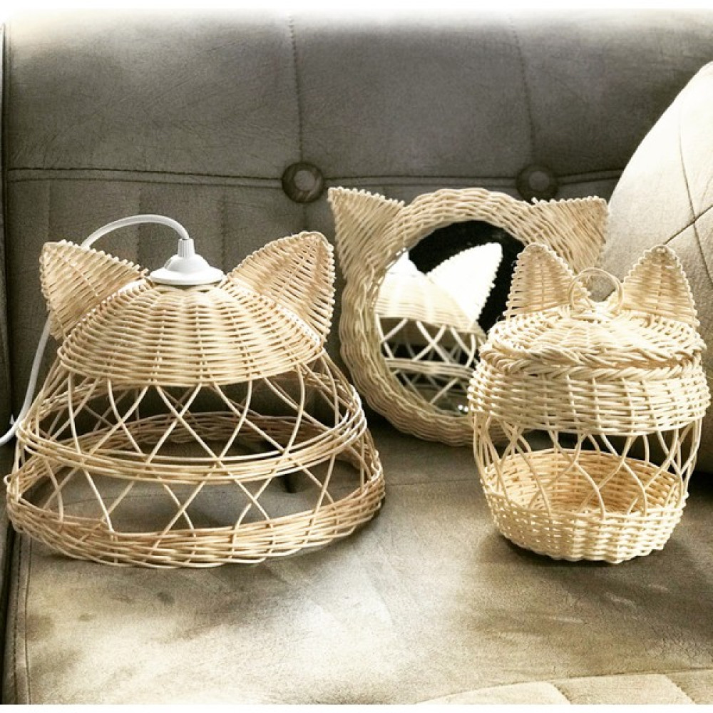 Hema Bambu Rattan Kedi Avize,ayna,sepet Setimiz - Hasır Rengi Avize Fiyatı