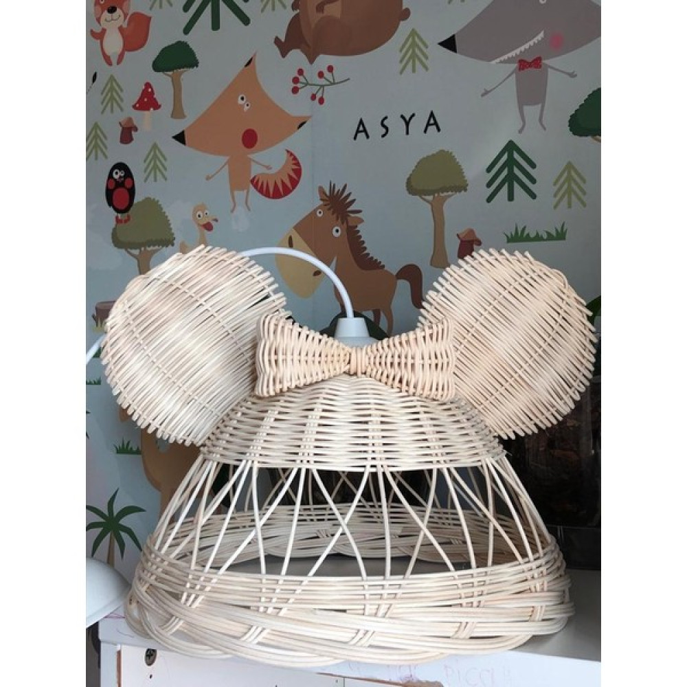 Hema Bambu Rattan Miçkey Fare Avize - Natural - 1'li Avize Fiyatı