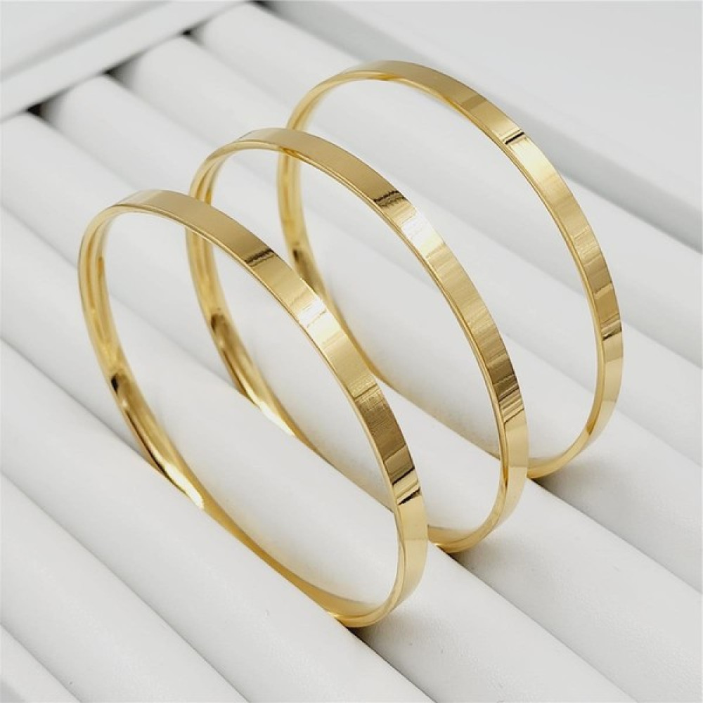 Hena Çelik Gold 4mm. Geniş Ajda Bilezik 6 Cm. Altın, Takı & Aksesuar Fiyatı