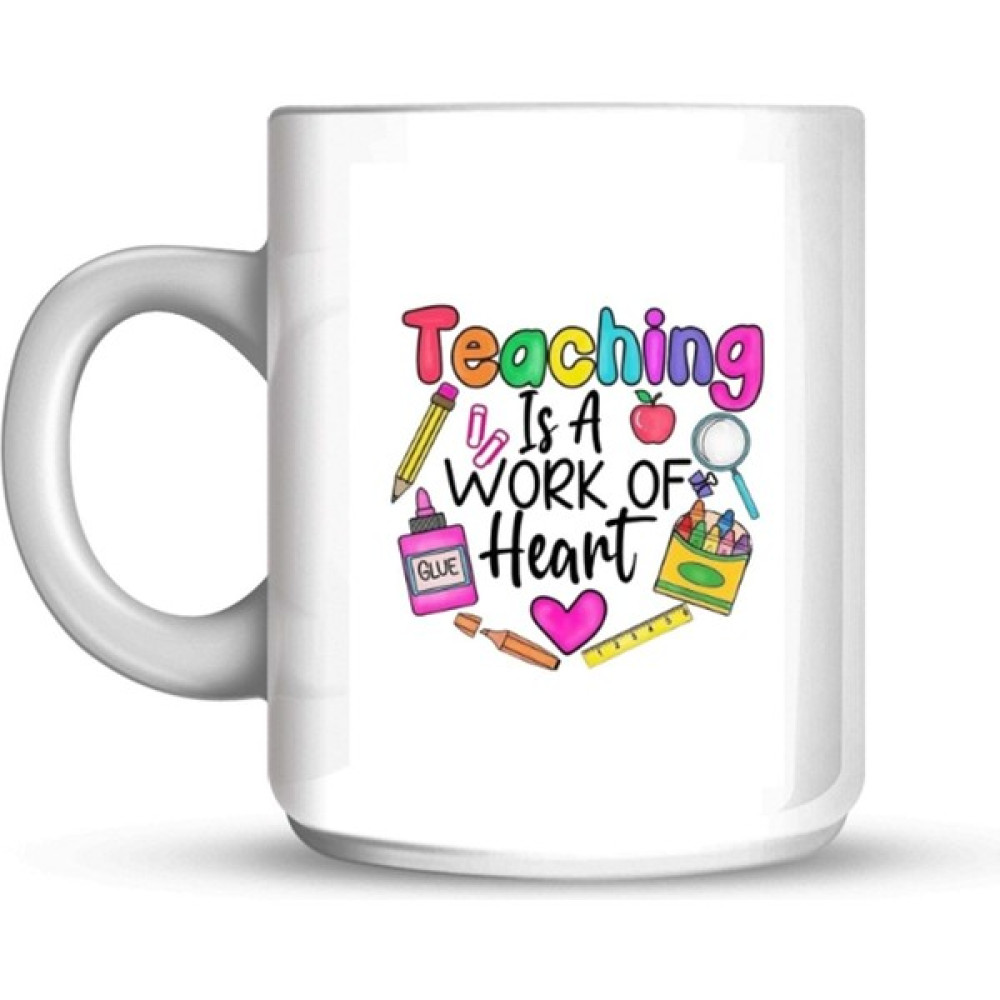 Hena Teaching Is A Work Of Heart Mug - Beyaz Oto Boyaları Fiyatı