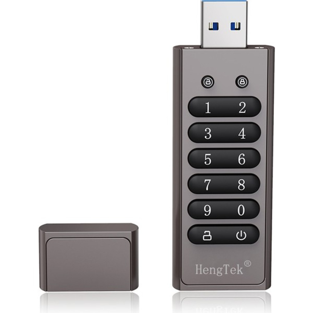 HengTek 256GB 256-BIT Şifreli USB Sürücü Parola Güvenli Flash (Yurt Dışından) - Gri - 256 GB Flash Bellekler Fiyatı