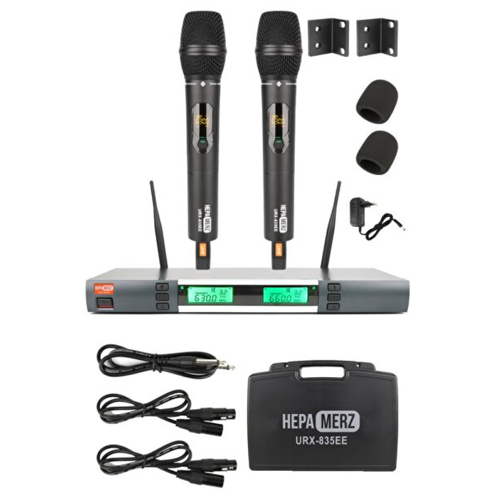 Hepa Merz Urx-835Ee UHF Üst Kalite Çiftli El Telsiz Kablosuz Mikrofon Seti Bilgisayar Mikrofonu Fiyatı