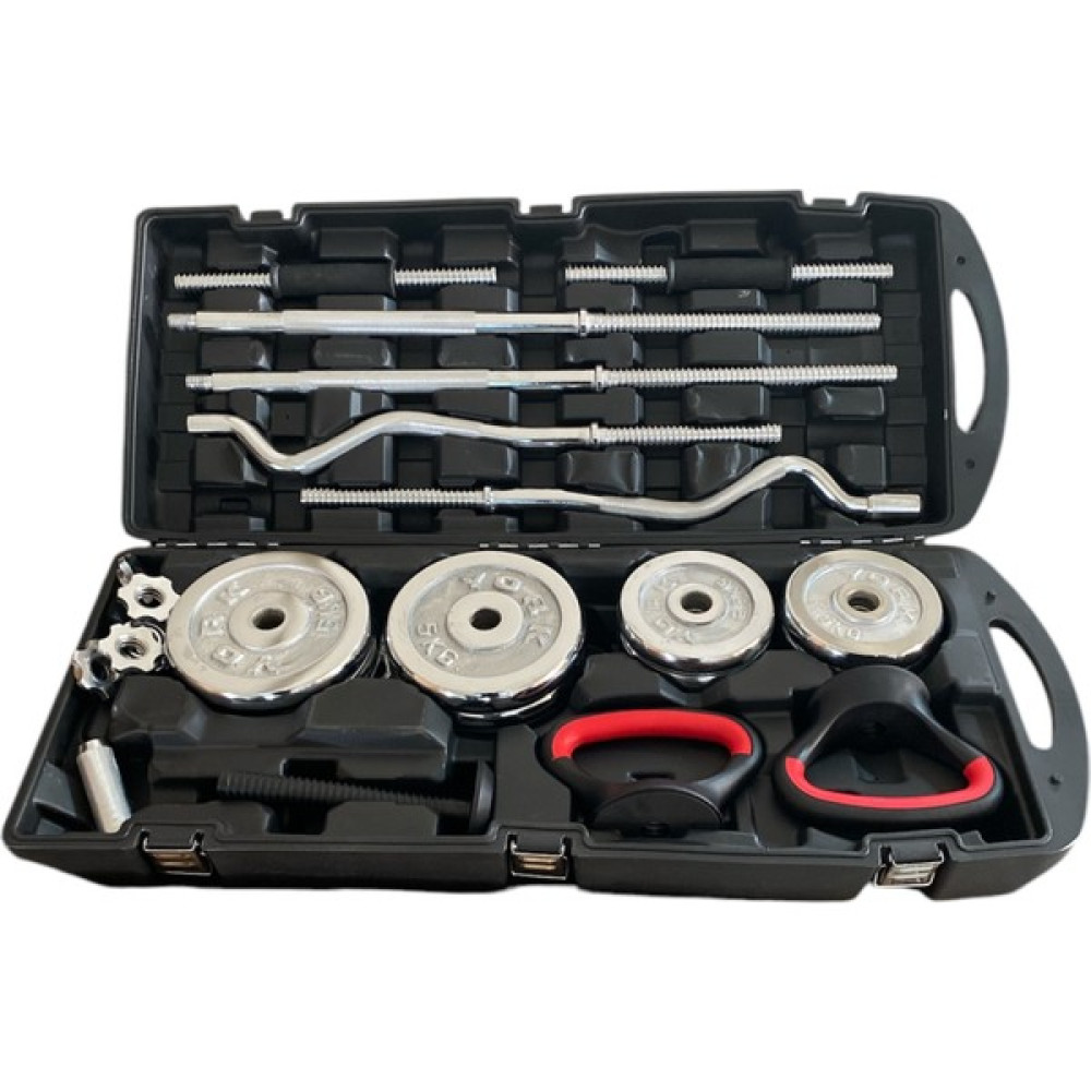 Hepitop 55 kg Çantalı Demir Döküm Plaka Dumbbell Set + Kettlebell - Gri Oto Boyaları Fiyatı