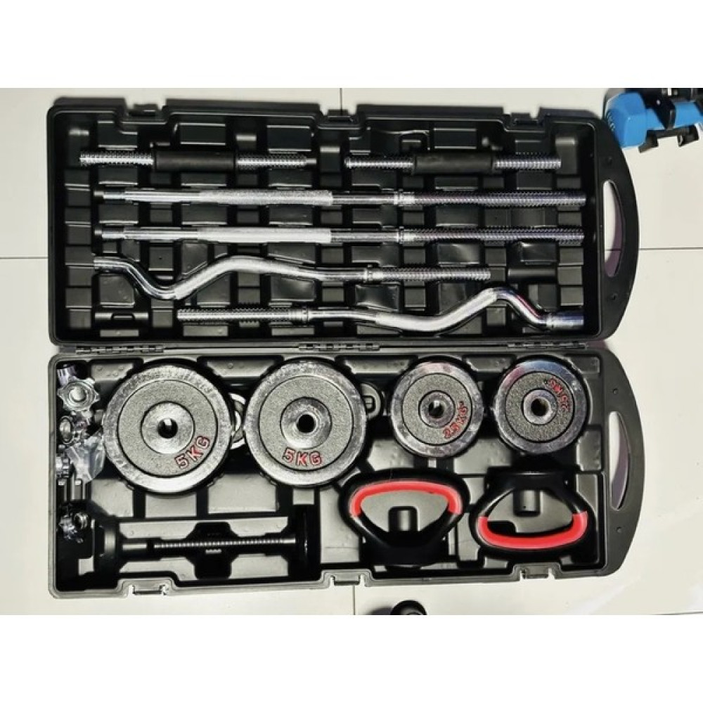 Hepitop 55 kg Çantalı Demir Döküm Plaka Dumbbell Set + Kettlebell - Siyah Oto Boyaları Fiyatı