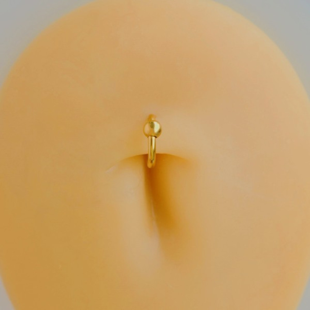 Heppii 316 L Çelik Küçük Topçuklu Düz Halka Göbek Piercingi 6 mm Gold Renk Altın & Gümüş Piercing Fiyatı