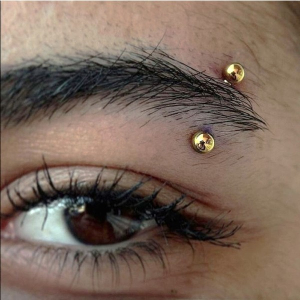 Heppii Cerrahi Çelik Gold Renkli Kaş Piercingi 8 mm - Çok Renkli Altın & Gümüş Piercing Fiyatı