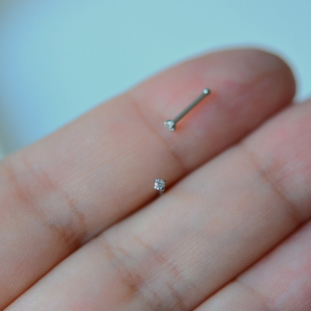 Heppii Cerrahi Çelik Gümüş Renk Minik Tektaş Burun Piercing Tektaş Hızma Hızma Fiyatı