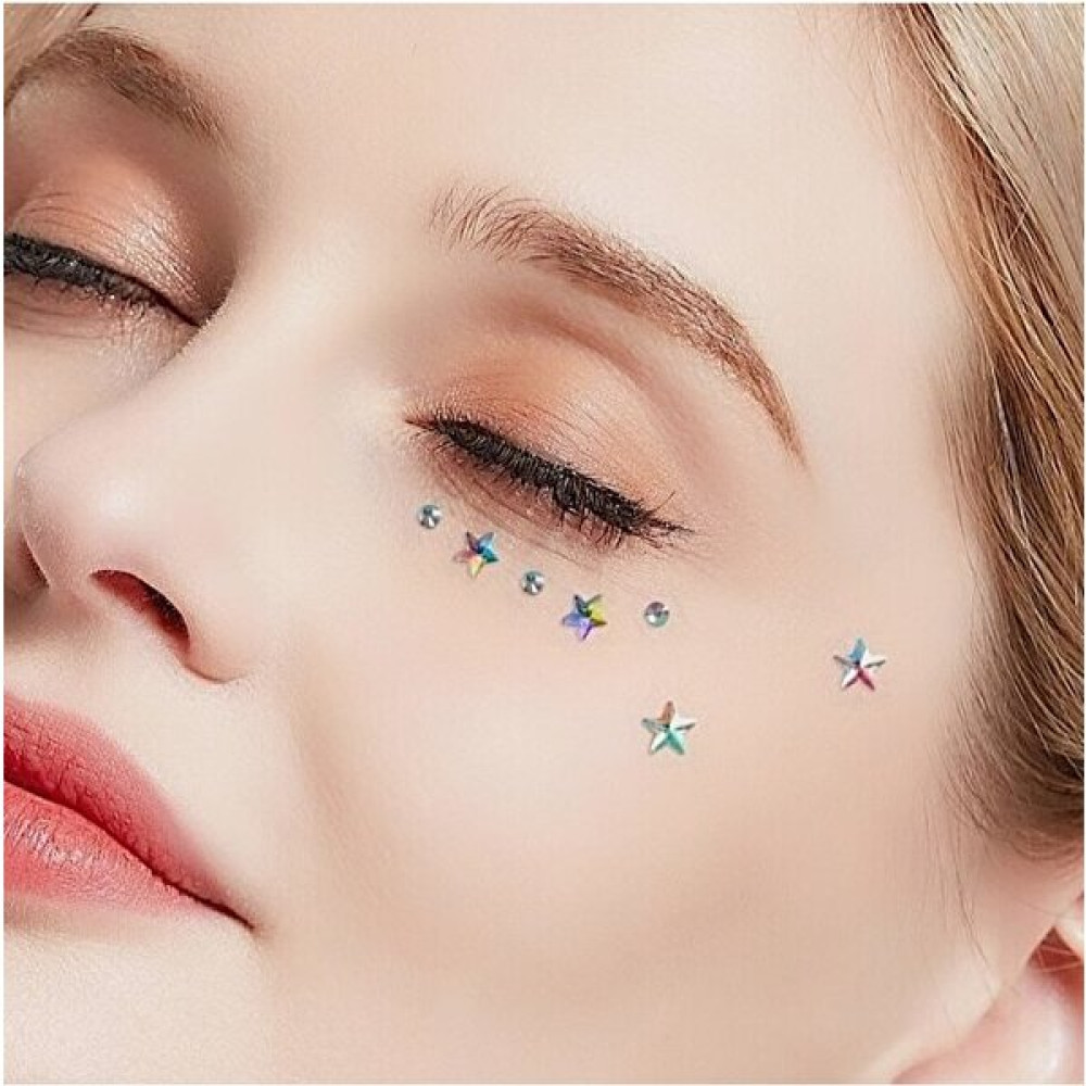Heppii Renkli Yıldız Yüz ve Vücut Taşı Yapışkanlı Yıldızlı Makyaj Taşı Makeup Stickers Renkli Tırnak Taşı Altın, Takı & Aksesuar Fiyatı