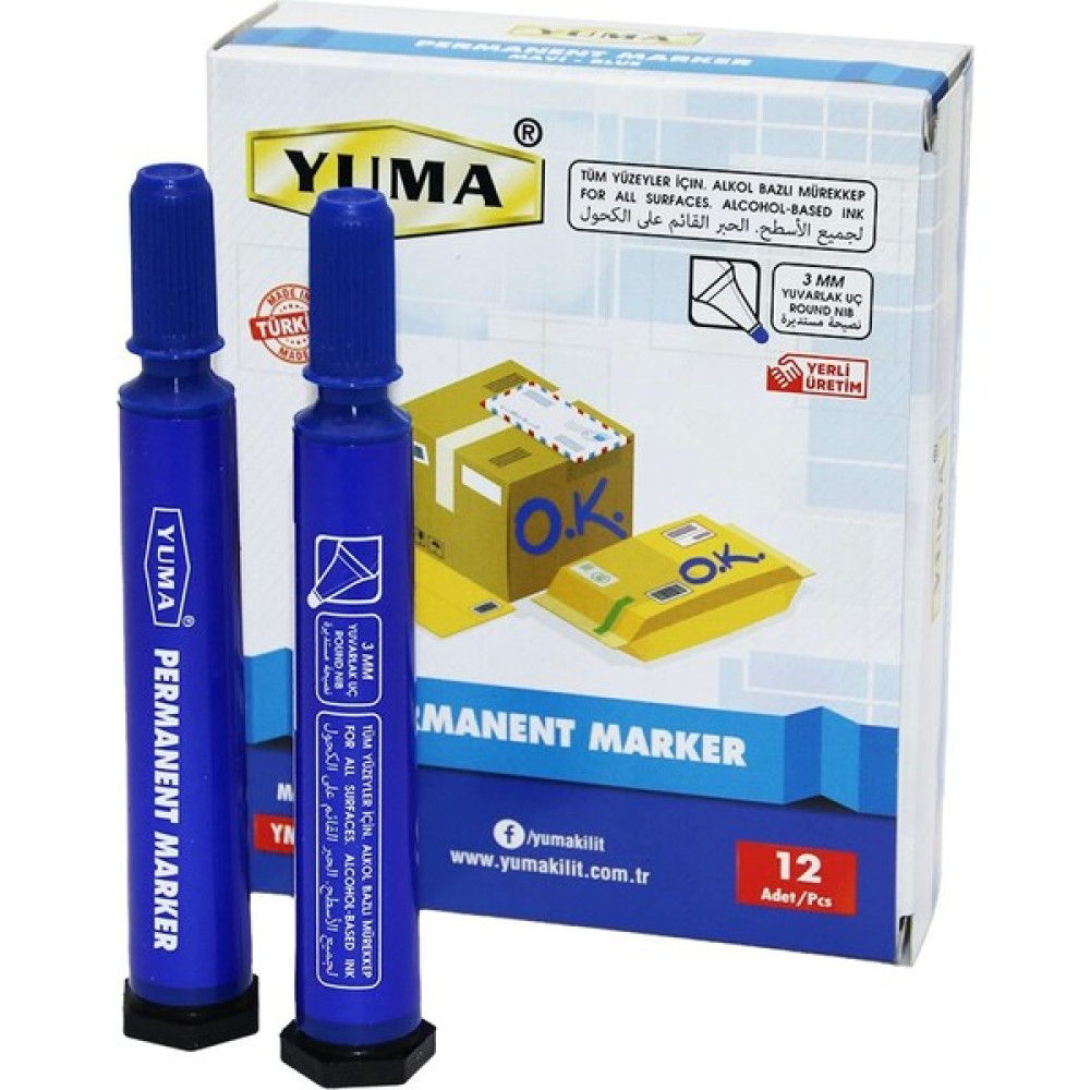 Hepsi Bayi Yuma YM-790M Mavi Koli Kalemi 12 Adet Oto Boyaları Fiyatı