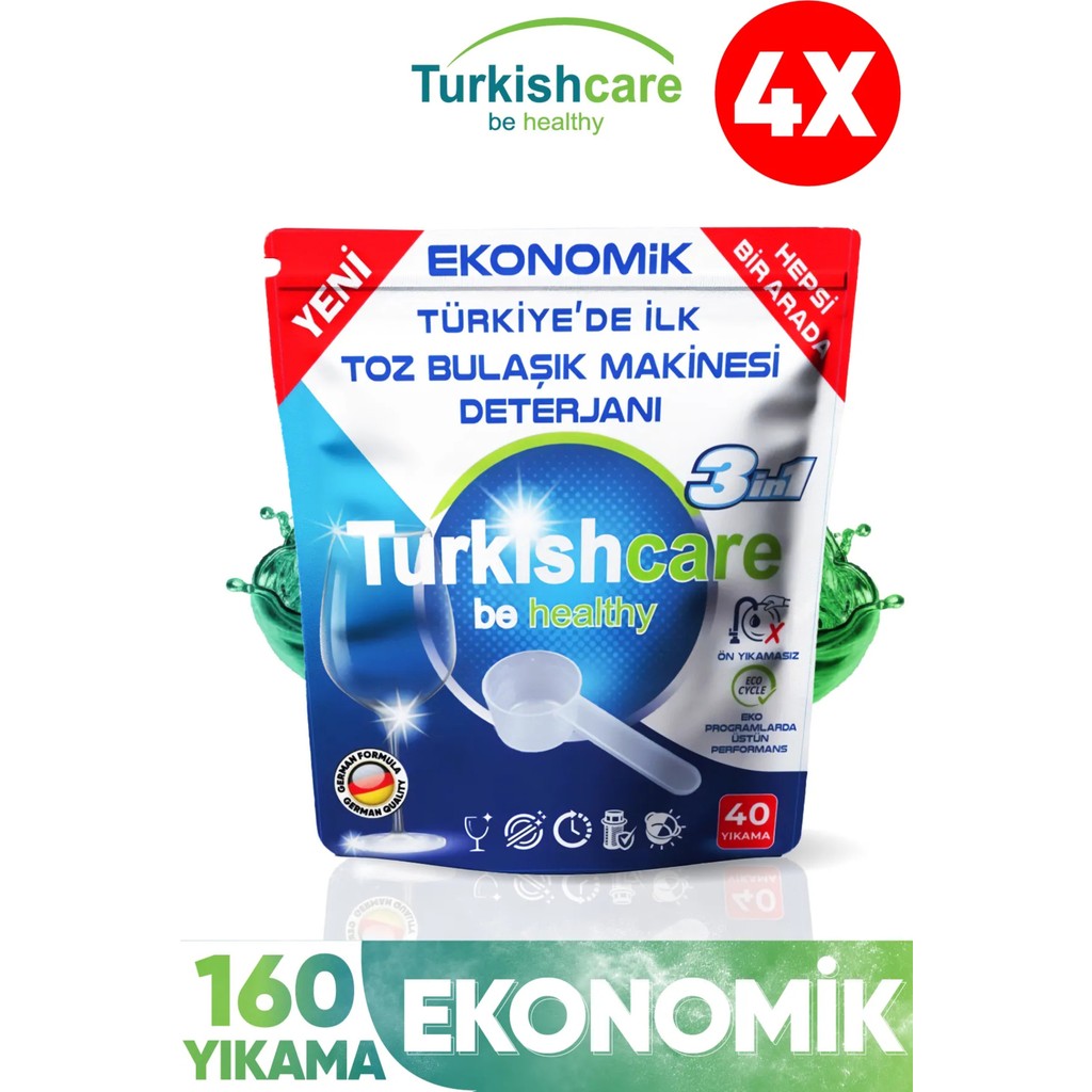 Hepsi Bir Arada Toz Bulaşık Makinesi Tablet Deterjanı 40 Yıkama x 4 Adet Bulaşık Makineleri Fiyatı