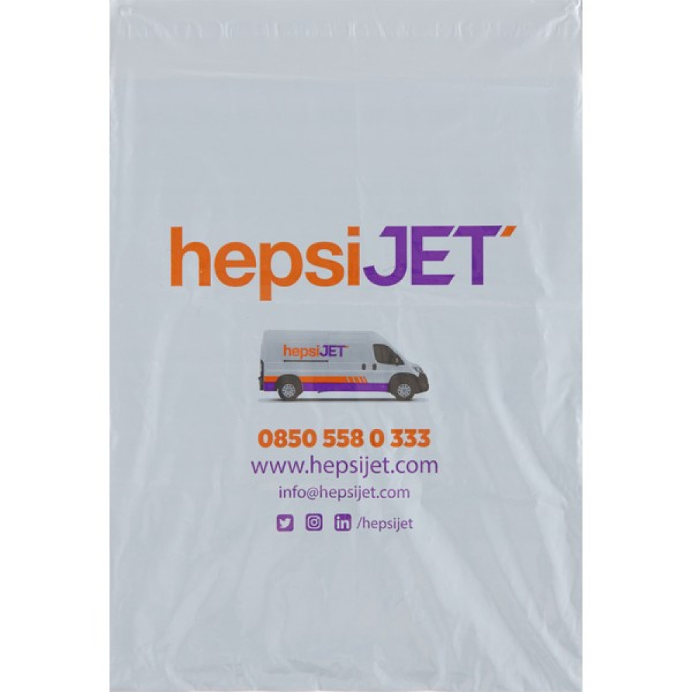 Hepsijet Baskılı Cepli Kargo Poşeti Orta Boy 30 x 38+5 cm 500'lü Dosya Fiyatı