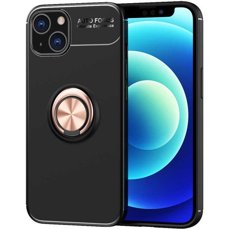 Heptek İletişim Apple Apple iPhone 13 Kılıf Kamera Çıkıntılı Renkli Yüzüklü Standlı Mıknatıslı Kapak (Ravel) - Siyah - Rose Gold Cep Telefonu Kılıfı Fiyatı