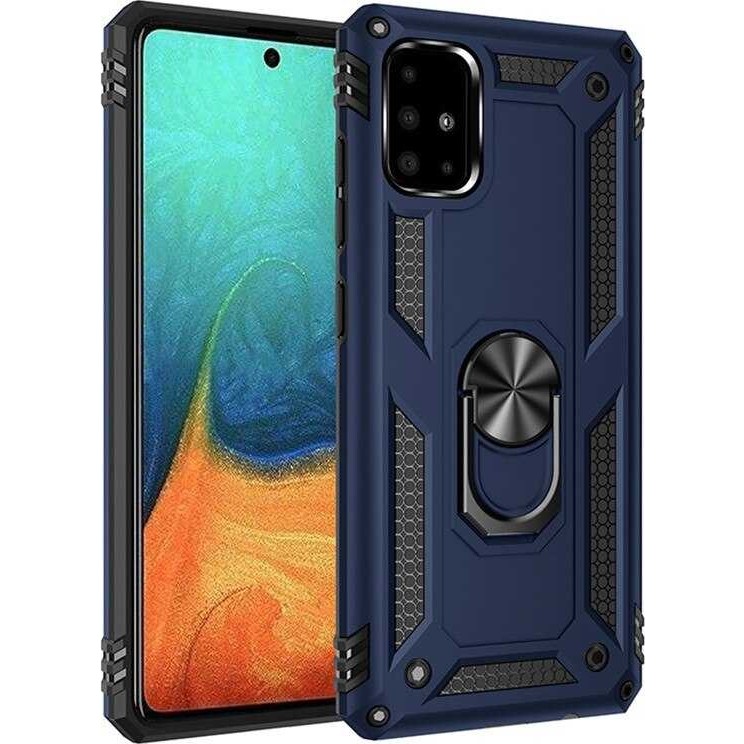 Heptek İletişim Samsung Galaxy A51 Kılıf Tank Zırh Yüzüklü Mıknatıslı Standlı Kapak (Vega) - Mavi Cep Telefonu Kılıfı Fiyatı