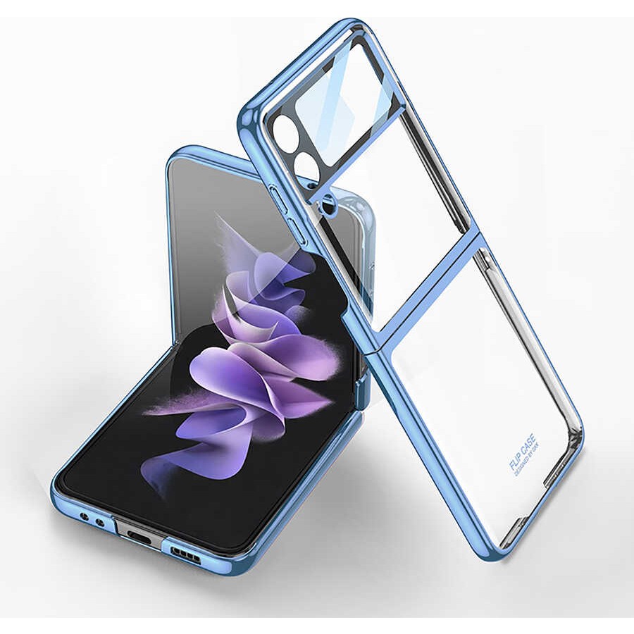 Heptek İletişim Samsung Galaxy Z Flip 4 Kılıf Kamera Lens Korumalı Kenarları Renkli Parlak Sert Şeffaf Kapak - Açık Mavi Cep Telefonu Kılıfı Fiyatı