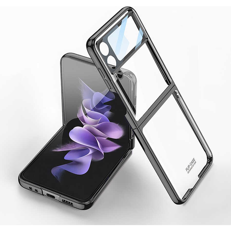 Heptek İletişim Samsung Galaxy Z Flip 4 Kılıf Kamera Lens Korumalı Kenarları Renkli Parlak Sert Şeffaf Kapak - Siyah Cep Telefonu Kılıfı Fiyatı