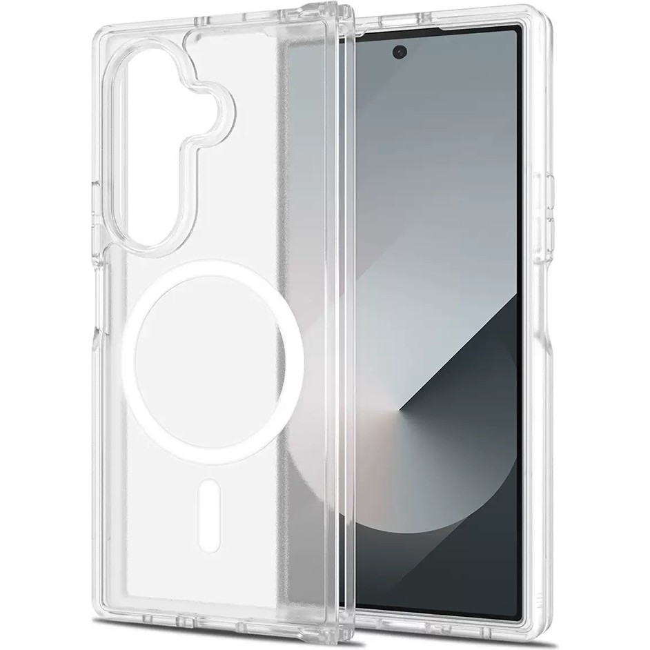 Heptek İletişim Samsung Galaxy Z Fold 7 Kılıf Magsafe Wireless Şarj Destekli Sert Şeffaf Darbe Emici Kapak (Embos) Cep Telefonu Kılıfı Fiyatı