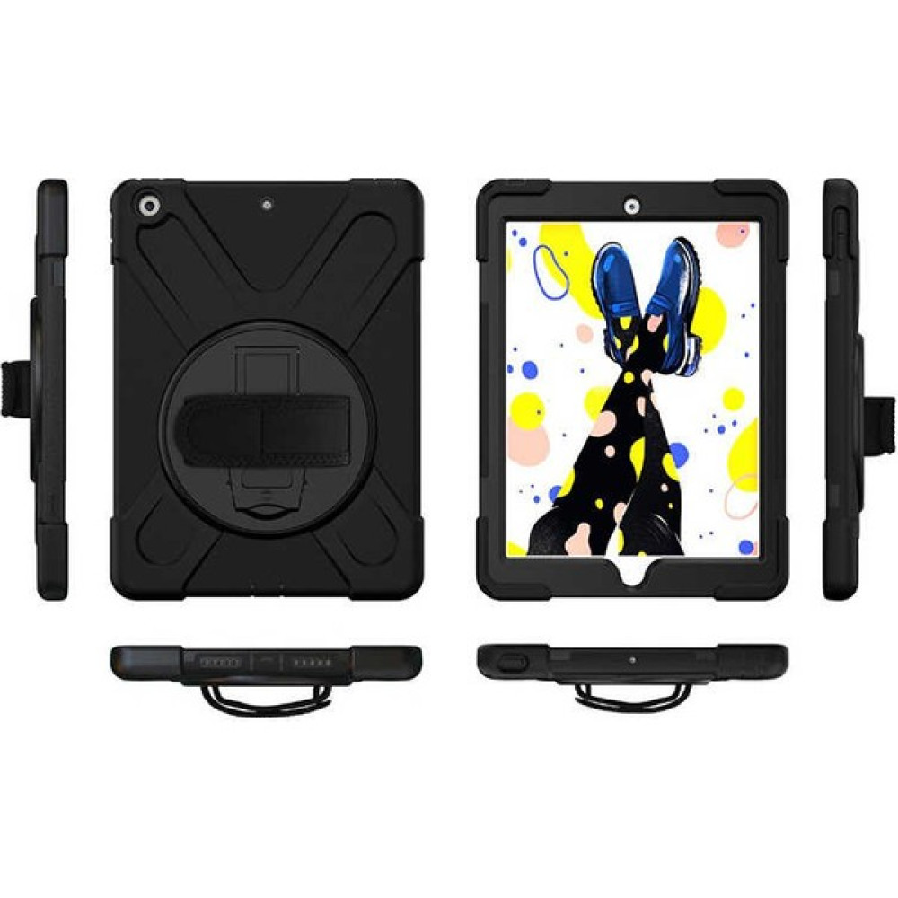HEPTEKİLETİŞİM Apple iPad 7. 8. 9. Nesil 10.2 Kılıf Askılı Standlı Tank Koruyucu Dönen 2019 2020 2021 (Defender) - Siyah Tablet Kılıfı Fiyatı