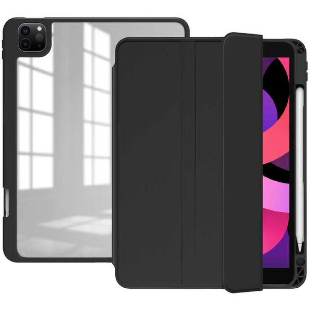 HEPTEKİLETİŞİM Apple Ipad Pro 12.9 5. Nesil 6. Nesil Kılıf Kalem Bölmeli Arkası Şeffaf 2021 - 2022 (Nort) - Siyah Tablet Kılıfı Fiyatı