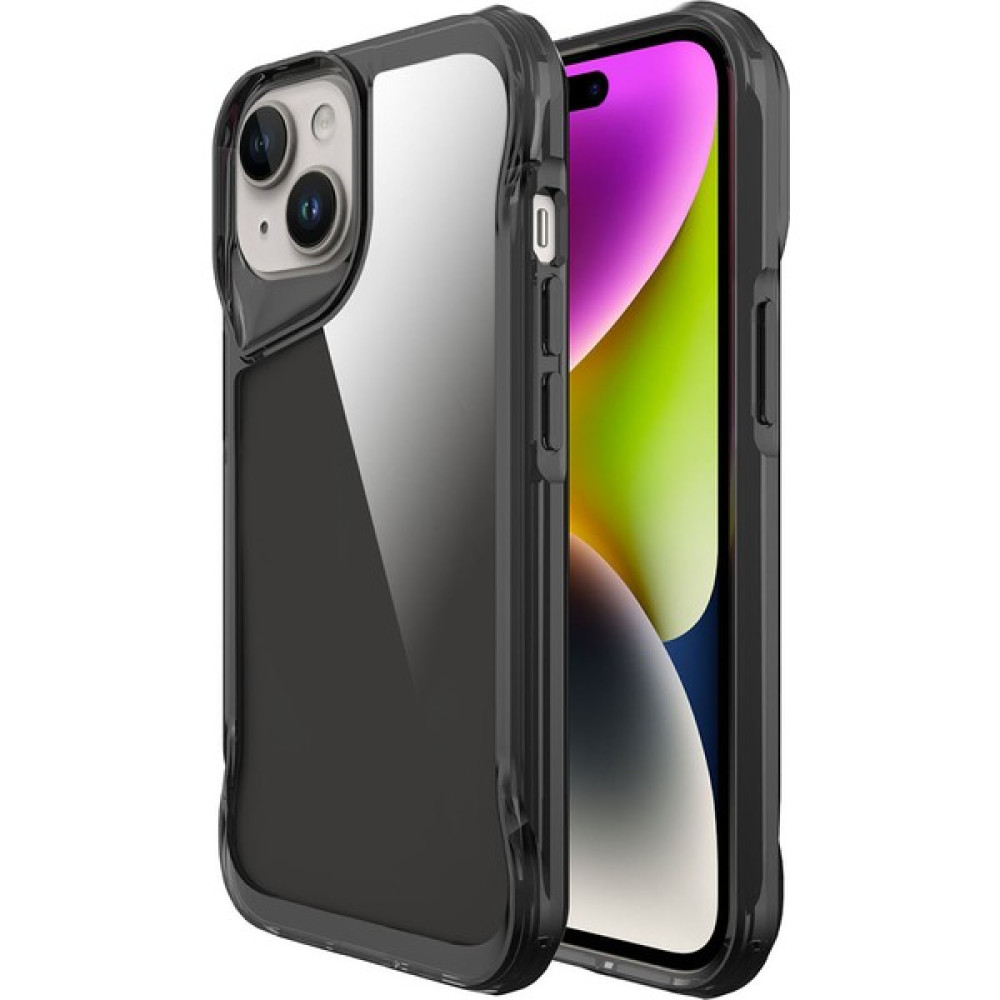 HEPTEKİLETİŞİM Apple iPhone 15 Kılıf Kamera Yükseltili Şeffaf Darbe Emici Ultra Koruma Pürüssüz Sert Kapak (T-Max) - Koyu Gri Cep Telefonu Kılıfı Fiyatı