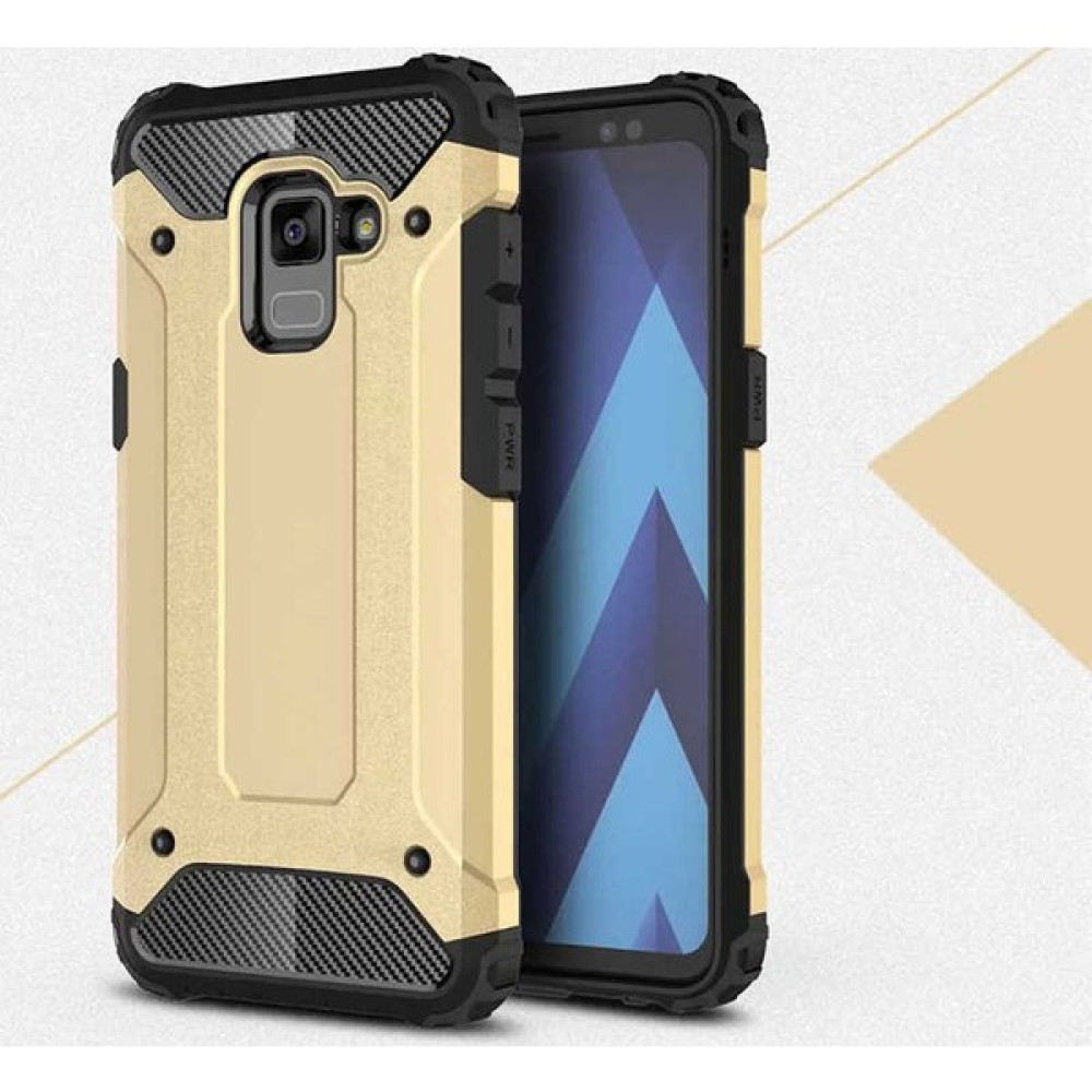 HEPTEKİLETİŞİM Samsung Galaxy A8 Plus 2018 Kılıf Armor Köşe Korumalı Çift Katman Tank Zırh Kapak (Crash) - Gold Cep Telefonu Kılıfı Fiyatı
