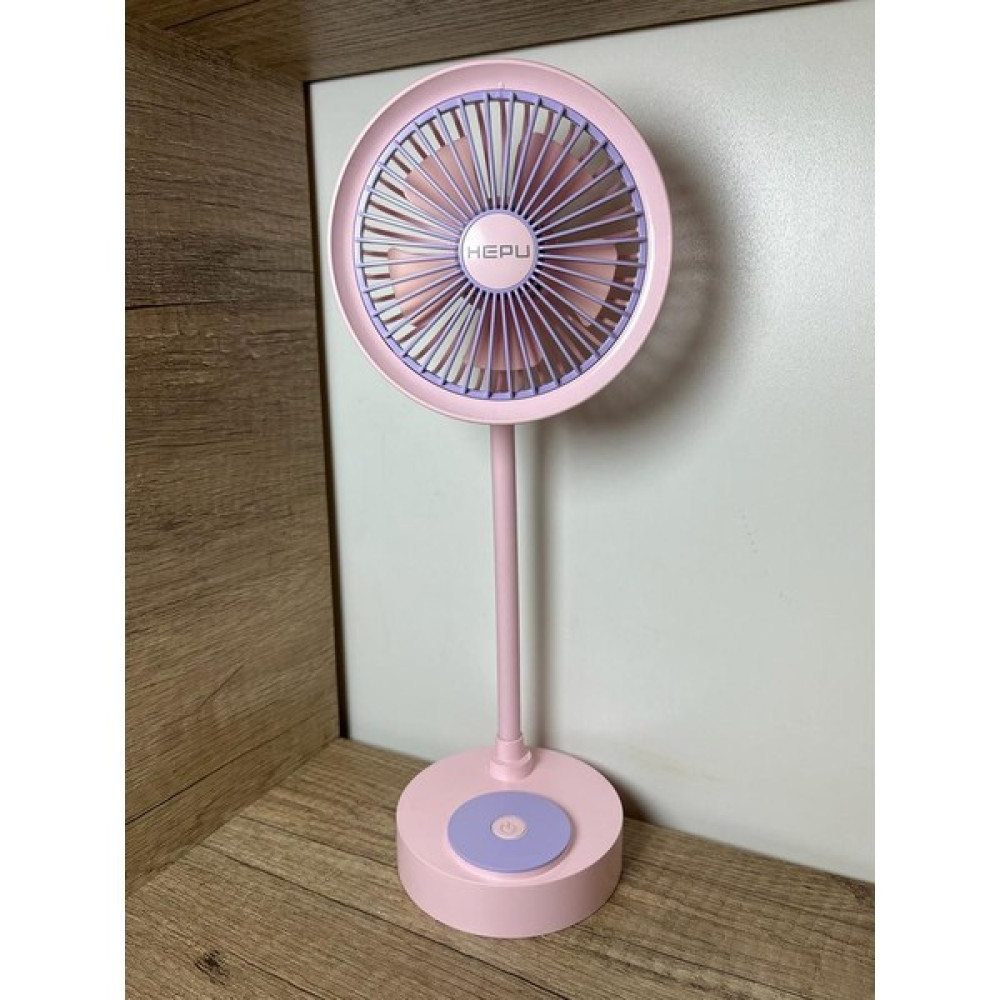 Hepu 9050B Mini Şarjlı Masa Üstü Vantilatör USB Fan 1200 Mah 5 Kollu Süper Soğutma - Pembe Vantilatörler Fiyatı