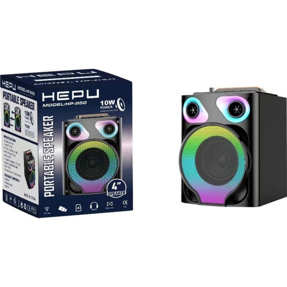 Hepu 950 Wood Case Bluetooth Hoparlör 4 Inc 10W Extra Bass Bluetooth Hoparlör Fiyatı