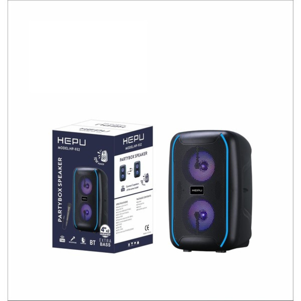 HEPU HP-932 Mikrofonlu Bluetooth Parti Hoparlörü 4 Inc*2 Extra Bass - 1 Adet Bluetooth Hoparlör Fiyatı