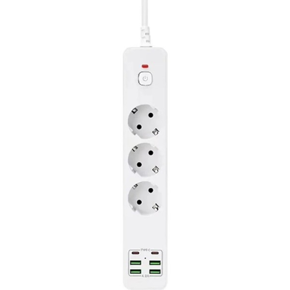 Hepu HP-H01 6x USB 3lü 2mt Kablolu Akım Korumalı Priz 10A-3000W Prizler Fiyatı
