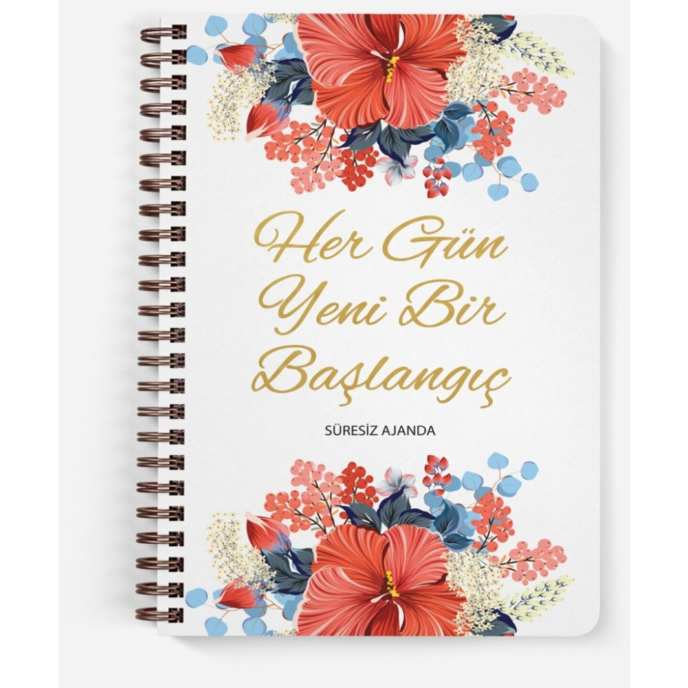 Her Gün Yeni Bir Başlangıç Süresiz Planlayıcı Ajanda - Renkli - tek - 13*20 Ajanda Fiyatı