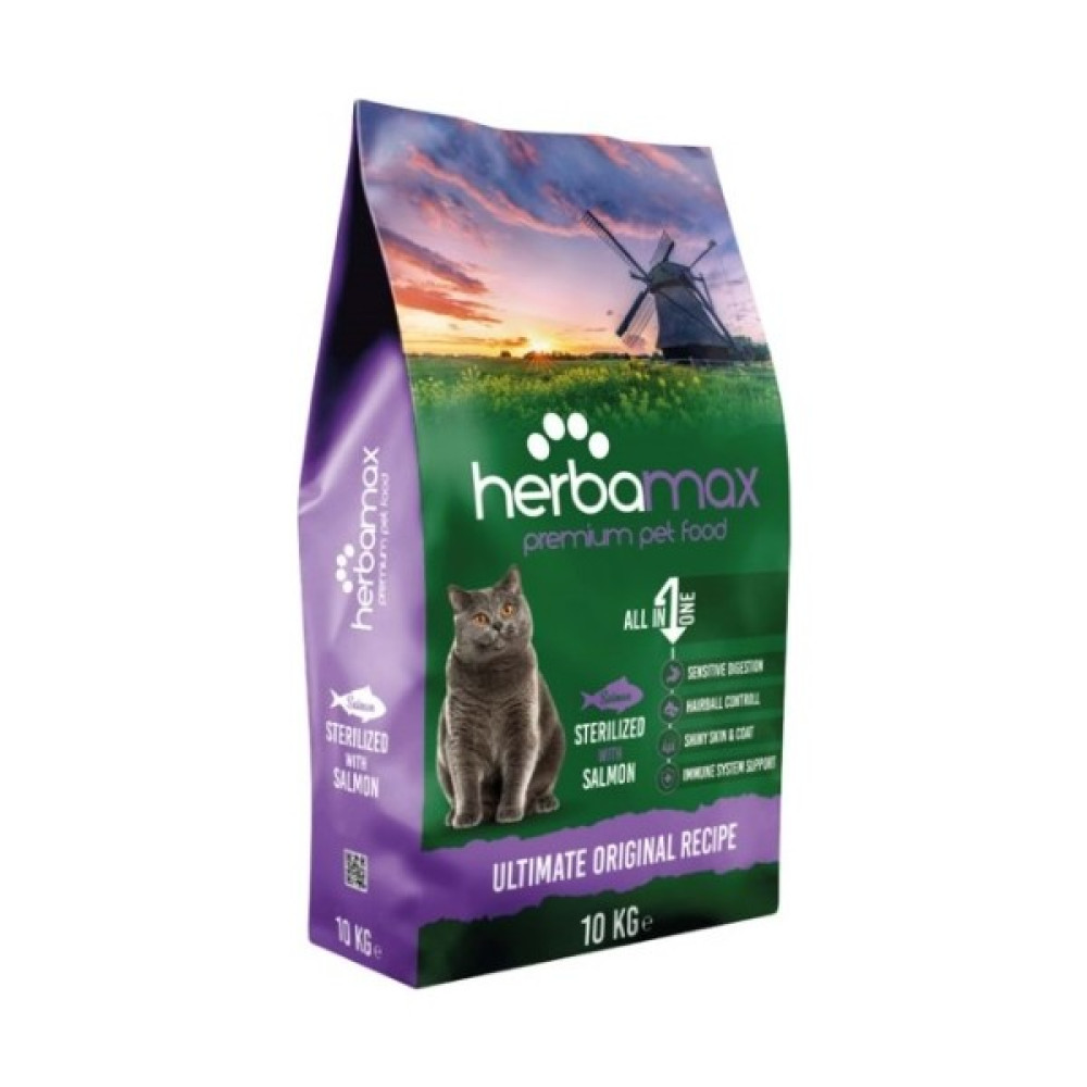 Herba Max Premium Kısırlaştırılmış Somonlu Kedi Maması 10 kg Evcil Hayvan Ürünleri Fiyatı