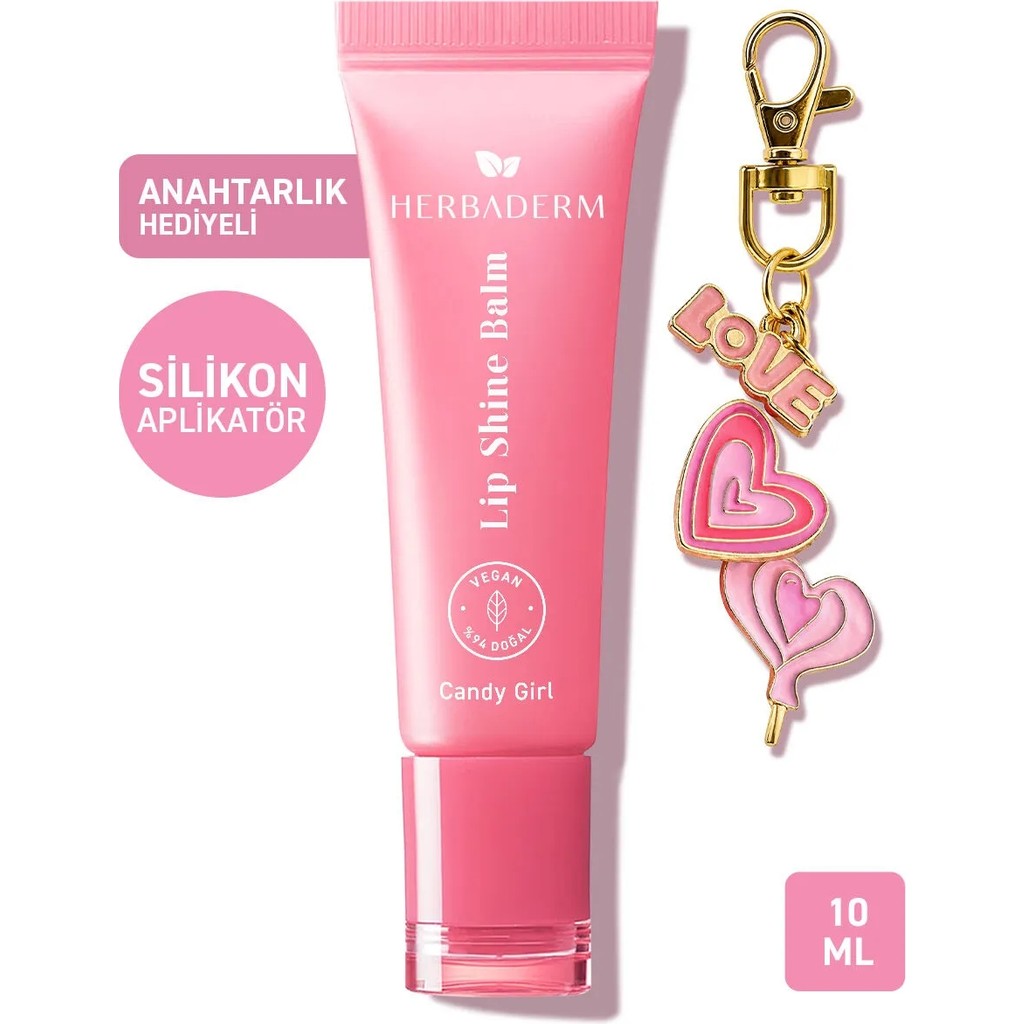 Herbaderm Candy Girl, Parlatıcı, Dolgunlaştırıcı, Onarıcı Vegan Dudak Balmı, Anahtarlık Hediyeli Pamuk Şeker Aromalı 10 ml - Tatlı Şeker Bulaşık Yıkama Fiyatı