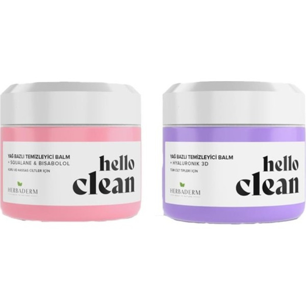 Herbaderm Hello Clean Yağ Bazlı Temizleyici Balm 100 ml Squalane & Bısabolol ve Hyaluronik 3D 30 ml Makyaj Temizleyicileri Fiyatı