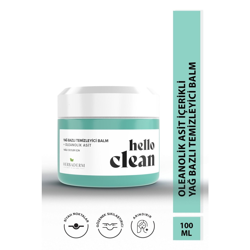 Herbaderm Hello Clean Yağ Bazlı Temizleyici Balm Gözenek Karşıtı Ve Oleanolik Asit Cilt Temizleme ve Peeling Fiyatı
