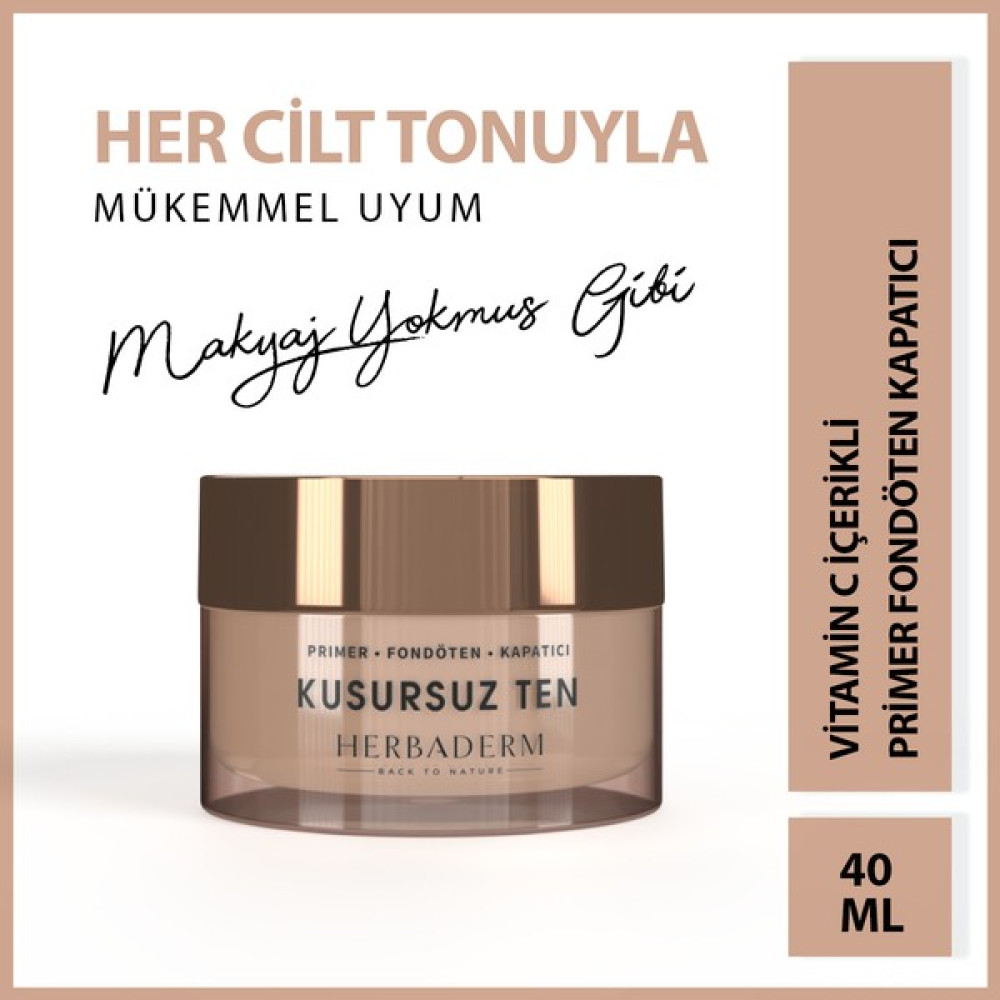 Herbaderm Kusursuz Ten (No Makeup Makeup) C Vitaminli Kapatıcı Fondöten Primer 30 Ml Fondötenler Fiyatı