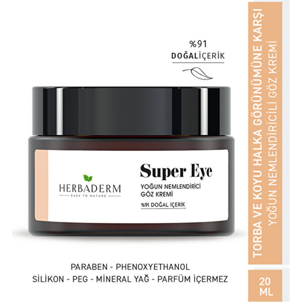 Herbaderm Super Eye - Torba, Koyu Halka Ve, Nemlendirici Çevresi Kremi 20 ml Göz Kremi Fiyatı