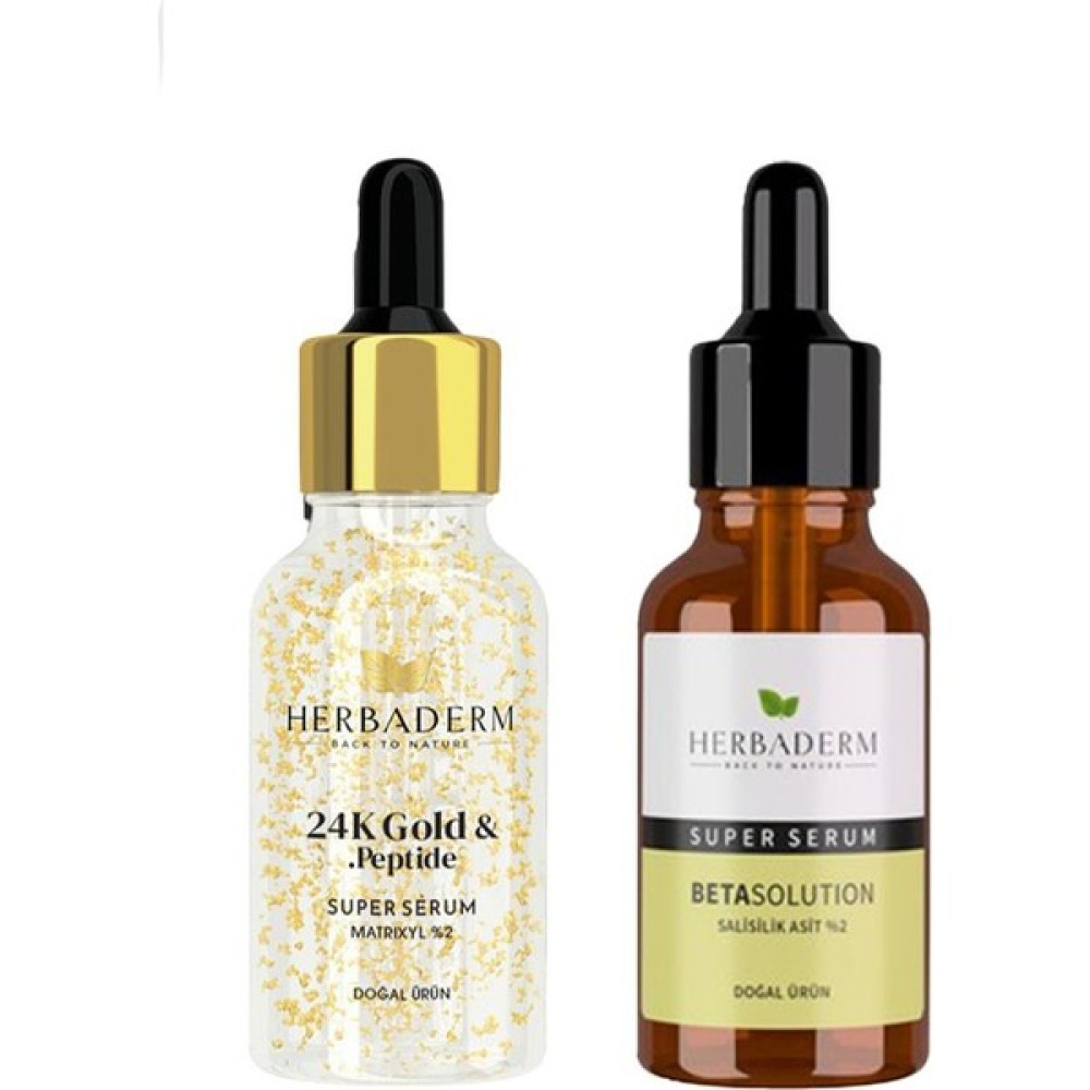 Herbaderm Super Serum 24K Gold & Peptide 30 ml ve Betasolutıon 30 ml Anti-Aging / Yaşlanma Karşıtı Fiyatı