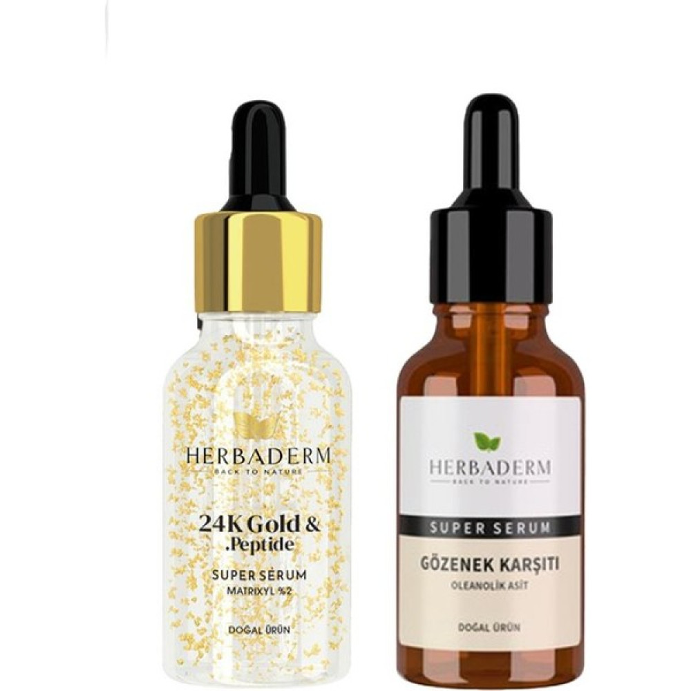 Herbaderm Super Serum 24K Gold & Peptide 30 ml ve Gözenek Karşıtı 30 ml Anti-Aging / Yaşlanma Karşıtı Fiyatı