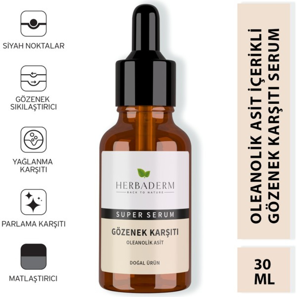 Herbaderm Süper Serum (Oleanolik Asit) Gözenek Karşıtı 30 Ml Anti-Aging / Yaşlanma Karşıtı Fiyatı