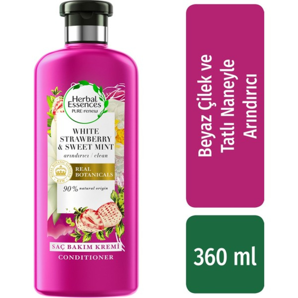 Herbal Essences Arındırıcı Beyaz Çilek ve Tatlı Nane Saç Bakım Kremi 360 ml Şampuan ve Saç Kremi Fiyatı