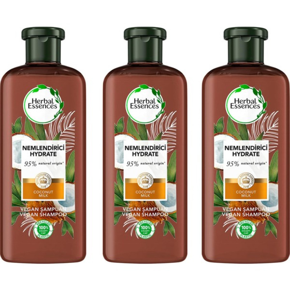 Herbal Essences Vegan Şampuan Nemlendirici Hindistan Cevizi Sütü 400 ml x 3 Adet Şampuan ve Saç Kremi Fiyatı