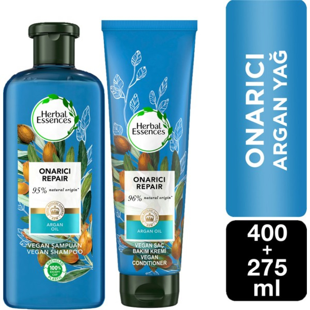 Herbal Essences Vegan Şampuan Onarıcı Argan Yağı 400 ml + Saç Bakım Kremi 275 ml Şampuan ve Saç Kremi Fiyatı