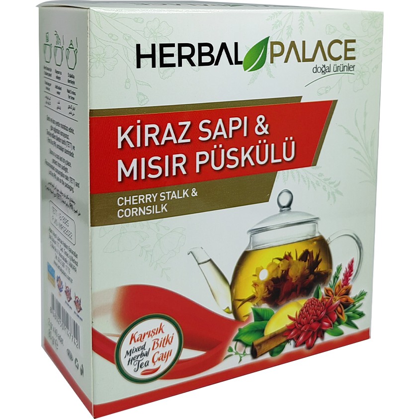 Herbal Palace Kiraz Sapı & Mısır Püskülü Çayı 2 gr × 40 - 80 gr Diğer Fiyatı