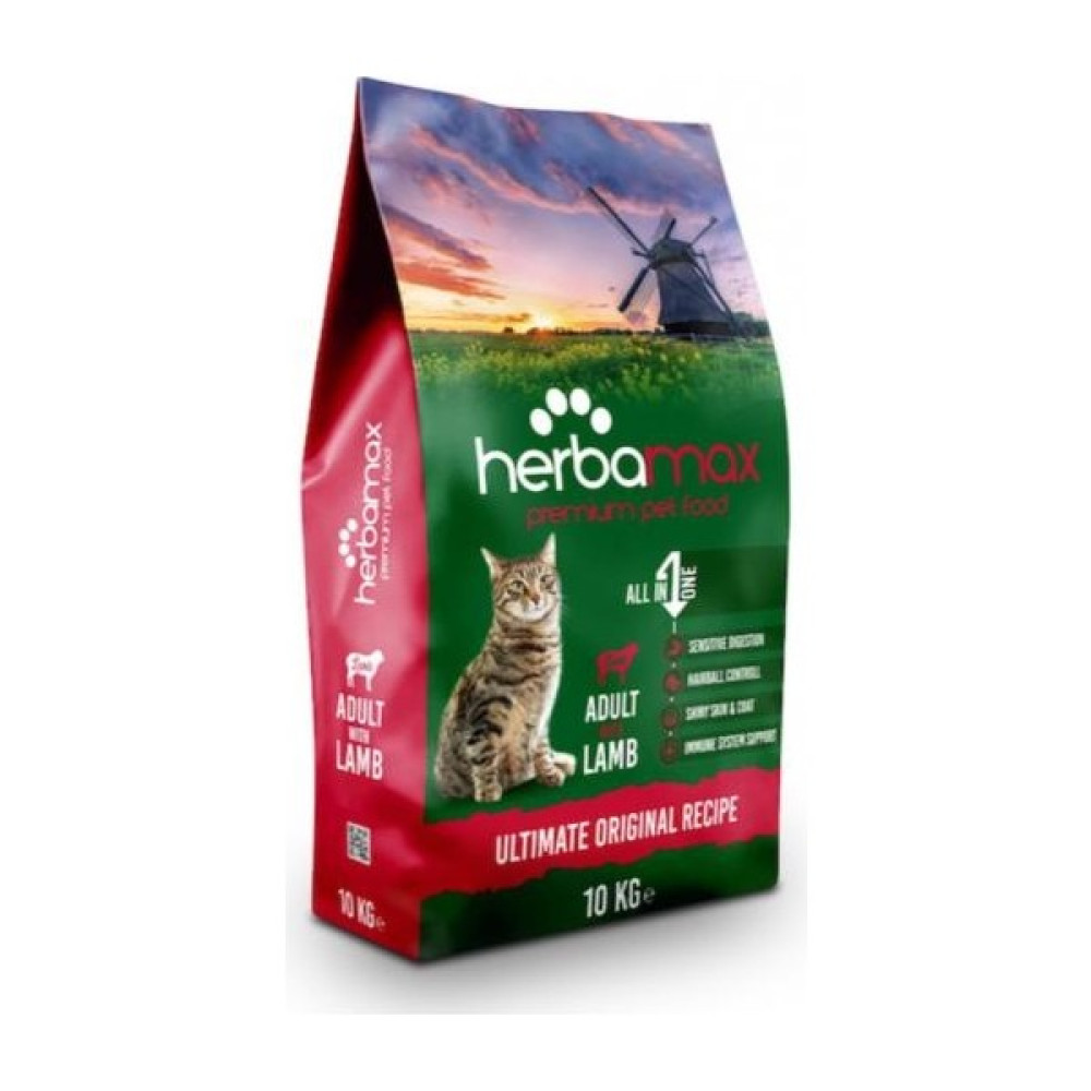 Herbamax Premium Kuzu Etli ve Pirinçli Yetişkin Kedi Maması 10 kg Evcil Hayvan Ürünleri Fiyatı