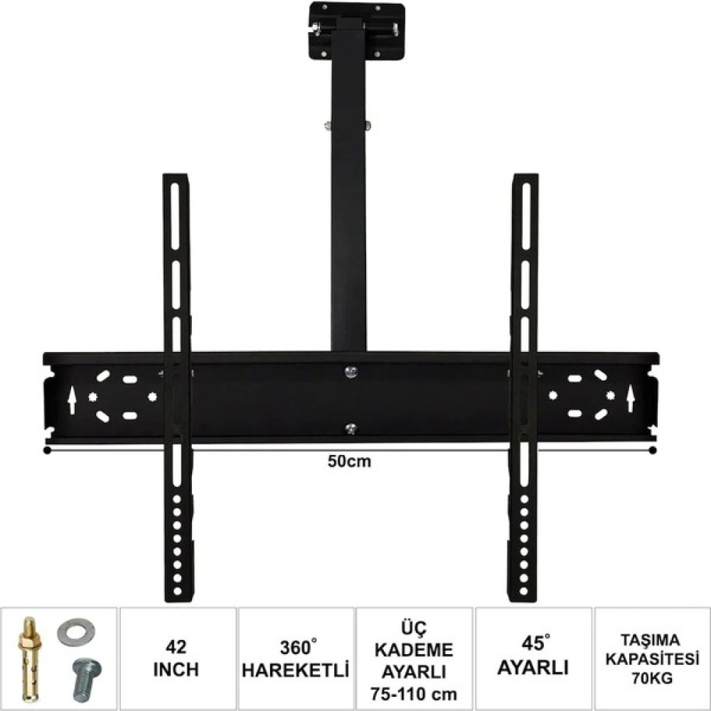 Herbirivar Ufix 50,10T 42 Inc 360º-45º Tavan LCD Askı Aparatı TV Aksesuarları Fiyatı