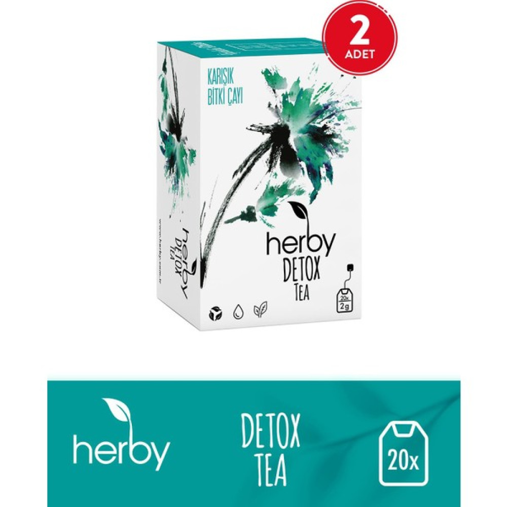 Herby Detox Tea Diyete Destek Detoks Bitki Çayı 2'li Paket Çay Fiyatı