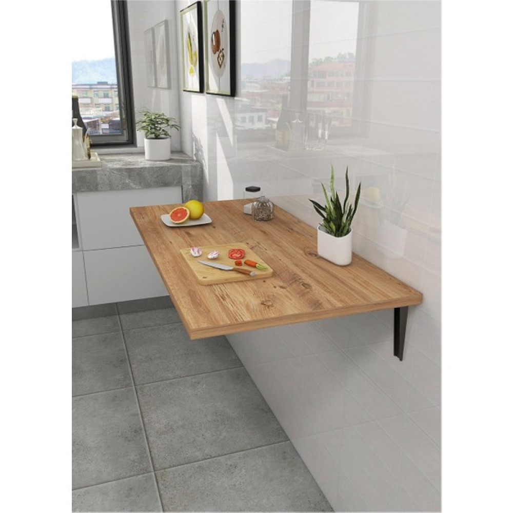 Hereve 110 x 60 cm Duvara Monte Katlanır Yemek Masası Mutfak Masası Çalışma Masası Yer Kaplamaz 4 Kişilik - Atlantik Çam Yemek & Mutfak Masası Fiyatı