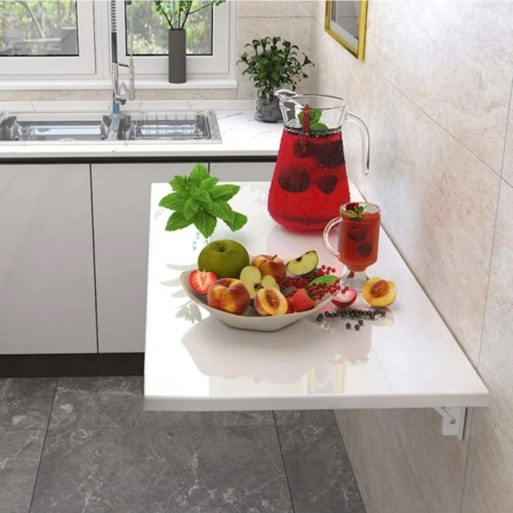 Hereve 90 x 55 cm Duvara Monte Katlanır Masa Mutfak Masası Yemek Masası Çalışma Masası - Beyaz Yemek & Mutfak Masası Fiyatı